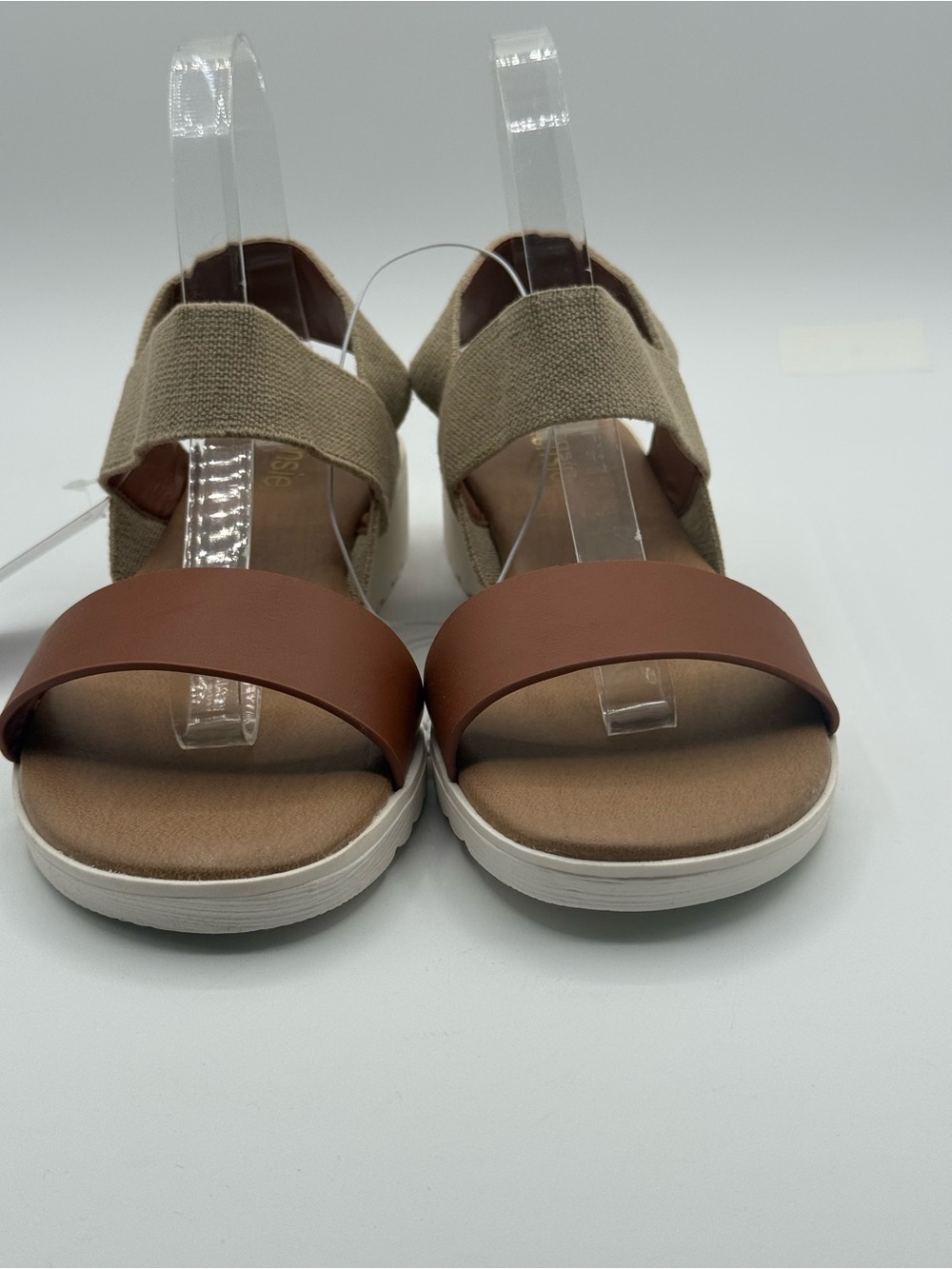 Kensie Everlee Comfort Sandals Brown Beige Crisscross Platform Slides Casual - Picture 6 of 13